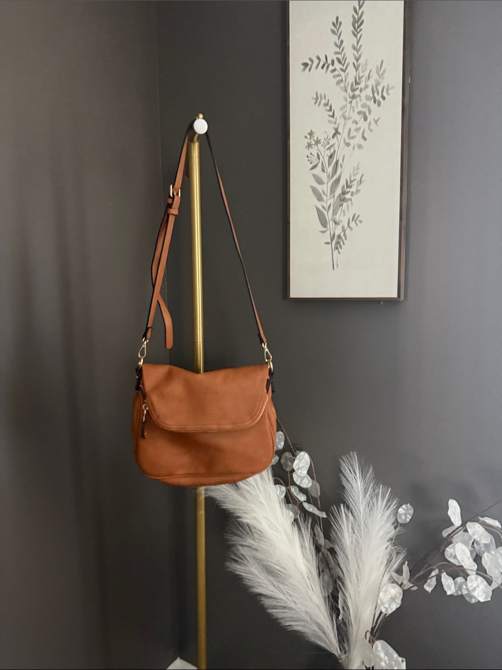 Moda Luxe Rustic Tan Crossbody Shoulder Bag